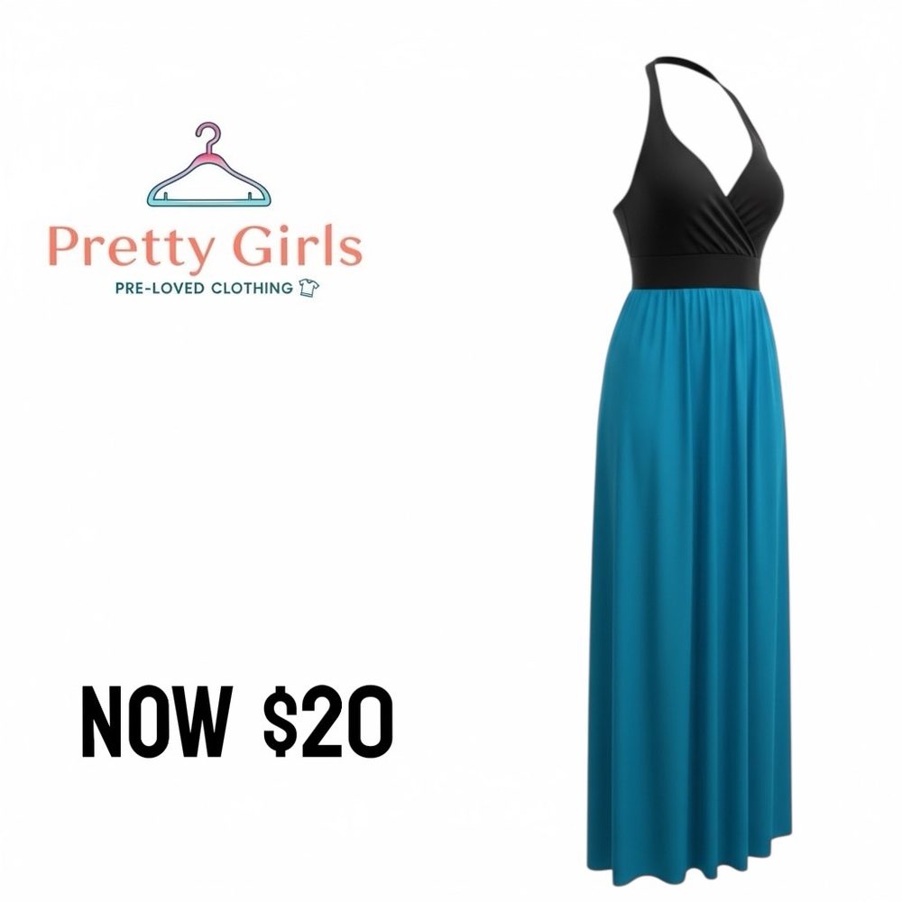 Black and Blue Maxi Dress